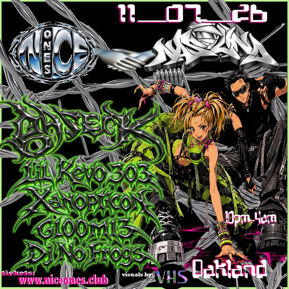 Artwork for NICE ONES X N / A SOUND: Baseck , Lil Kevo 303, GL00M13, Xanopticon, NO FROGS